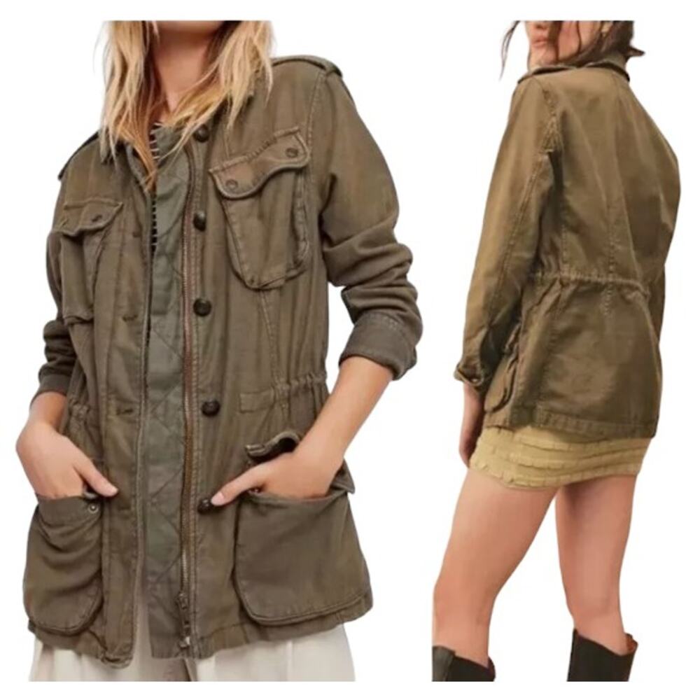 FREE PEOPLE‎ Not Your Brother's Jacket Army Moss Olive Green OB500801 Women's XS
